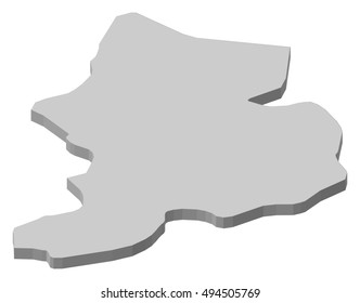 Map - Glarus (Swizerland) - 3D-Illustration