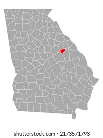 Map of Glascock in Georgia on white