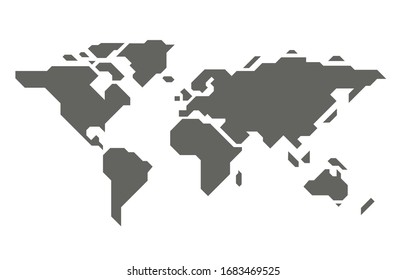 Map global planet earth point white background. Vector illustration