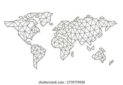 Map global planet earth point white background. Vector illustration