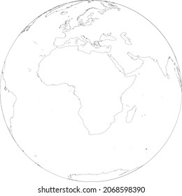 Map of Globe of Africa