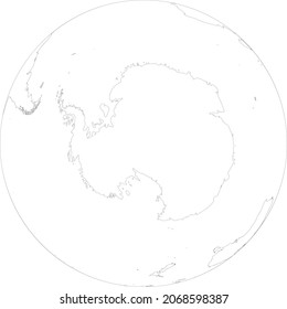 Map of Globe of Antarctica - Outline