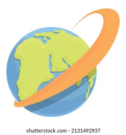 Map globe icon cartoon vector. Around map travel. Earth planet