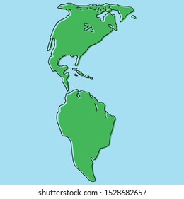 Map, globe icon. Vector illustration of map america. Globe, Earth, map hand drawn.