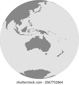 Map of Globe of Oceania