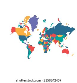 Map Globe Vektor, World map infographic completo Collour vector con fondo blanco 