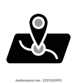 Map glyph icon. Adventure icon set. Vector illustration isolated on white background.