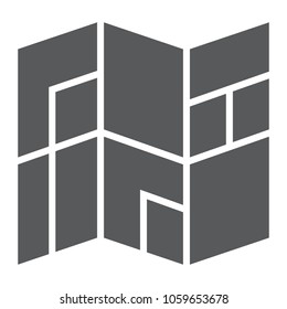 Map glyph icon, navigtion and location, place sign vector graphics, a solid pattern on a white background, eps 10.