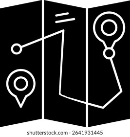 Map Glyph Vector Icon Design