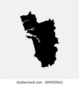 Map of Goa - India region outline silhouette vector illustration
