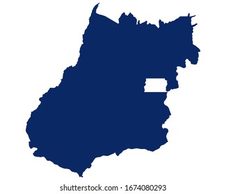 Mapa de Goiás en color azul