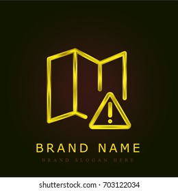 Map golden metallic logo