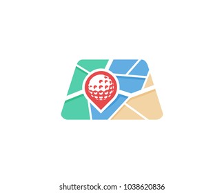 Map Golf Icon Logo Design Element