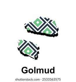 Map of Golmud City vector design template, Infographic vector map illustration on a white background