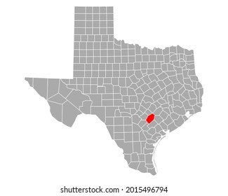 Mapa de Gonzales en Texas sobre blanco