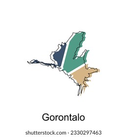 Map of Gorontalo design template, vector illustration of Map of Indonesia on white background