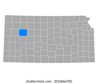 Map of Gove in Kansas on white