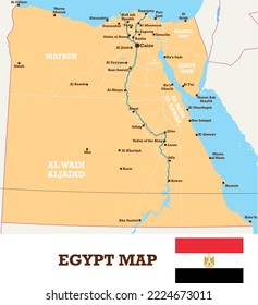 Map of the governorates in Egypt