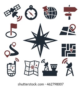map, gps icon set