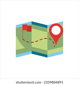 Map and GPS icon sign editable free vector image