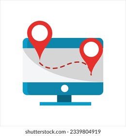 Map and GPS icon sign editable free vector image