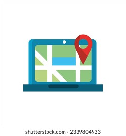 Map and GPS icon sign editable free vector image