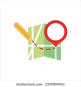 Map and GPS icon sign editable free vector image