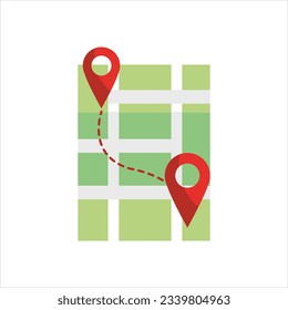 Map and GPS icon sign editable free vector image