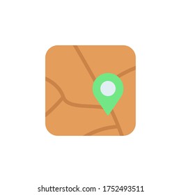 Map, Gps icon. Simple color vector elements of navigation icons for ui and ux, website or mobile application