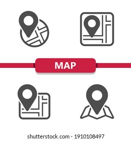 Map - GPS Icons. Professional, pixel perfect icons. EPS 10 format.