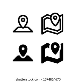 Map GPS Location Navigation Outdoor 32 Pixel Perfect Outline Glyph Icon Logo Vector Symbol
