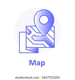 Map, GPS Location, Navigation Map, Map Pin, Road Guide, Digital, GPS Marker, Location Tracker, Wayfinding Symbol, Route Vector