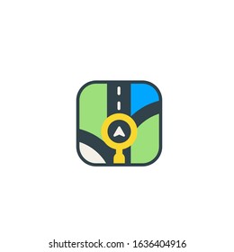 map GPS logo design modern template