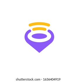 map GPS logo design modern template