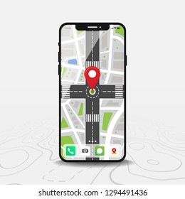 Map GPS navigation app ux ui concept, Mobile map application, Smartphone App search map navigation, Technology map, City navigation maps, City street, gps tracking, Location delivery rider, Vector
