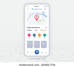 Map GPS navigation app ux ui concept, Mobile map application, Smartphone App search map navigation, Technology map, City navigation maps, City street, gps tracking, Location tracker, Vector