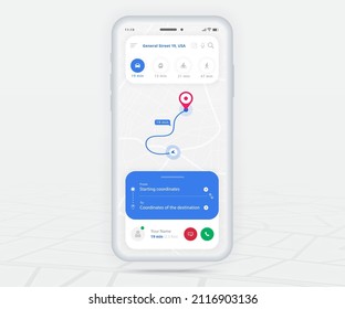 Map GPS navigation app ux ui concept, Mobile map application, Smartphone App search map navigation, Technology map, City navigation maps, City street, gps tracking, Location tracker, Vector