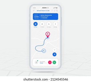 Map GPS navigation app ux ui concept, Mobile map application, Smartphone App search map navigation, Technology map, City navigation maps, City street, gps tracking, Location tracker, Vector