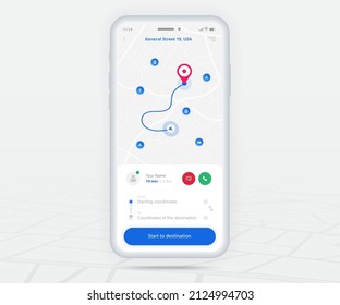 Map GPS navigation app ux ui concept, Mobile map application, Smartphone App search map navigation, Technology map, City navigation maps, City street, gps tracking, Location tracker, Vector