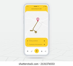 Map GPS navigation app ux ui concept, Mobile map application, Smartphone App search map navigation, Technology map, City navigation maps, City street, gps tracking, Location tracker, Vector