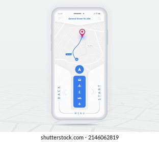 Map GPS navigation app ux ui concept, Mobile map application, Smartphone App search map navigation, Technology map, City navigate maps, City street, gps tracking, Location tracker, Vector illustration