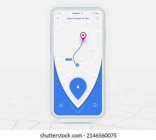 Map GPS navigation app ux ui concept, Mobile map application, Smartphone App search map navigation, Technology map, City navigate maps, City street, gps tracking, Location tracker, Vector illustration