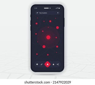 Map GPS navigation app ux ui concept, Mobile map application, Smartphone App search map navigation, Technology map, City navigate maps, City street, virus covid-19 tracking, Location tracker, Vector