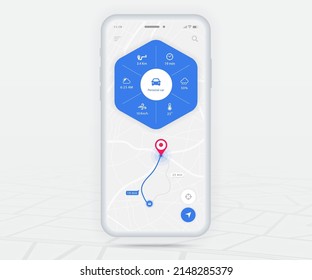 Map GPS navigation app ux ui concept, Mobile map application, Smartphone App search map navigation, Technology map, City navigate maps, City street, gps tracking, Location tracker, Vector illustration