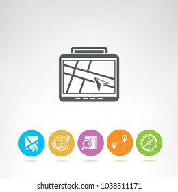 map and gps navigation icons