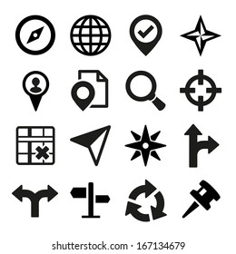 Map, GPS and Navigation icons set.