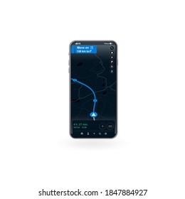 Map GPS navigation, Smartphone map application, App search map navigation, Banner. Vector illustration for graphic design.