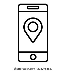Map GPS navigation, Smartphone map application and red pinpoint on screen, App search map navigation, isolated on line maps background, Vector