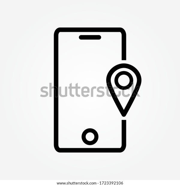 Map\
GPS navigation, Smartphone map application icon , App search map\
navigation, isolated on line maps background,\
Vector