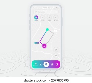 Map Gps Navigation Ux Ui Concept Stock Vector (Royalty Free) 2079836995 ...